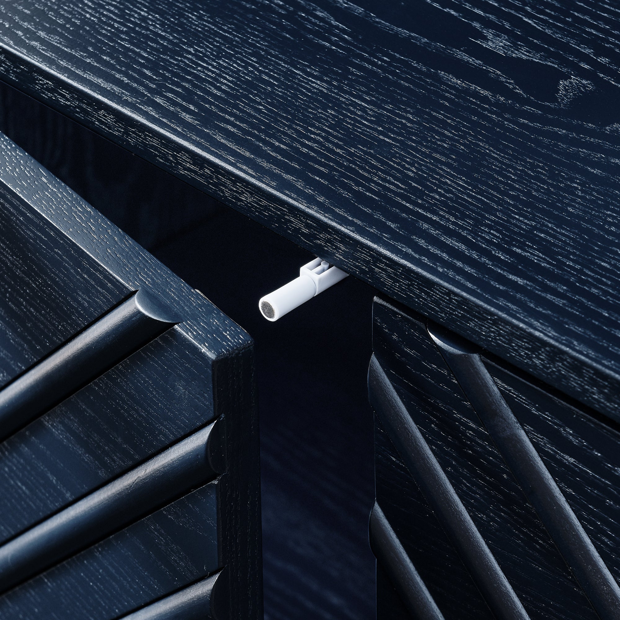 60.5'' Buffet Cabinet with Storage, Farmhouse Fluted Sideboard with Geometric Pattern & Adjustable Shelves, Mid Century Modern TV Stand for Living Room Kitchen Dining Room Entryway, Blue