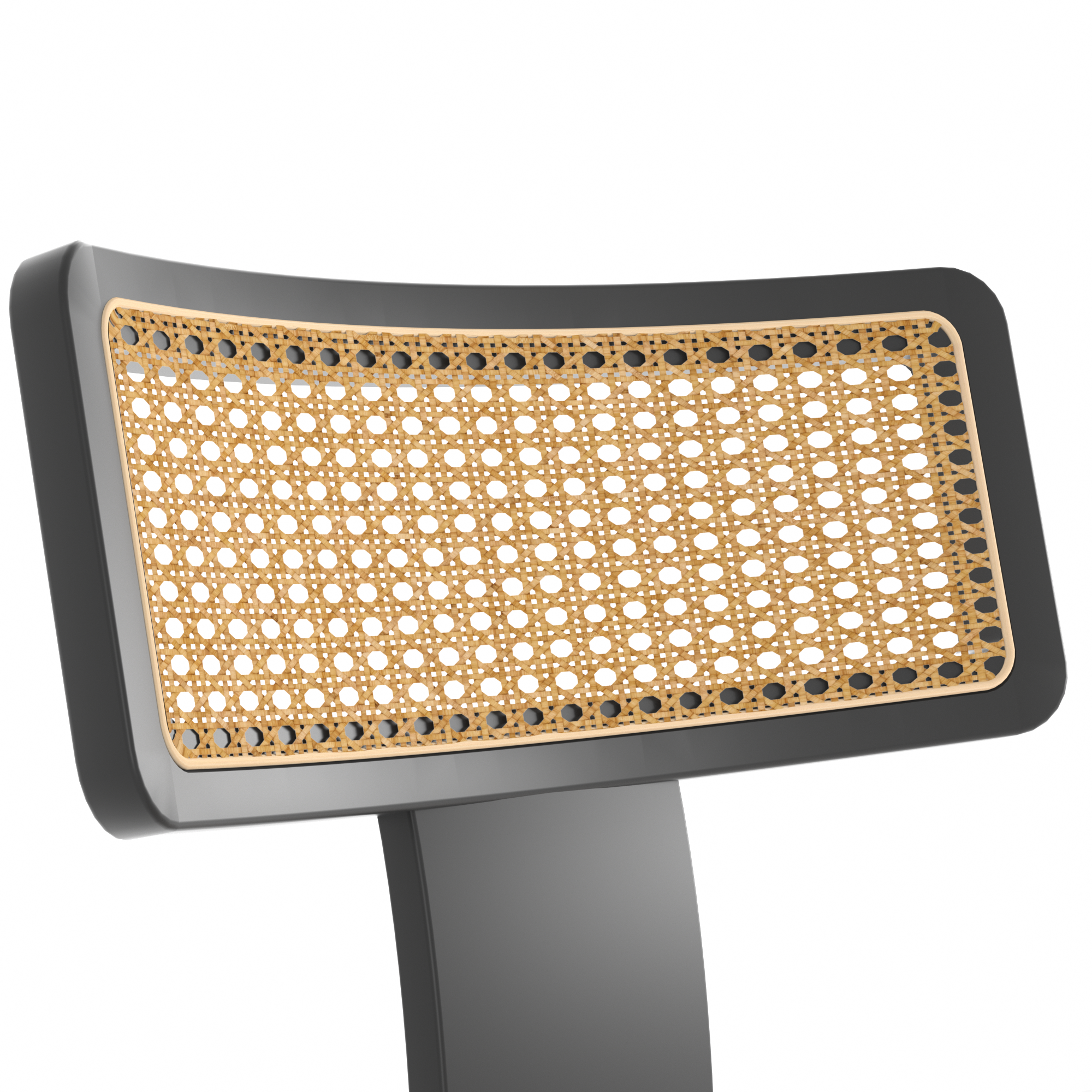 Mid Century Modern Dining Chairs Set of 2,Solid Wood and Rattan Net Back,Dining Room Chairs Accent Side Chairs for Dining Room,Black Frame and Beige Set Coushion