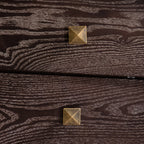 Solid Wood Sideboard with Geometric Pattern, 2 Doors and 2 Drawers,Mid Century Modern Sideboard Cabinet for Kitchen, Dining Room, Living Room Sideboard