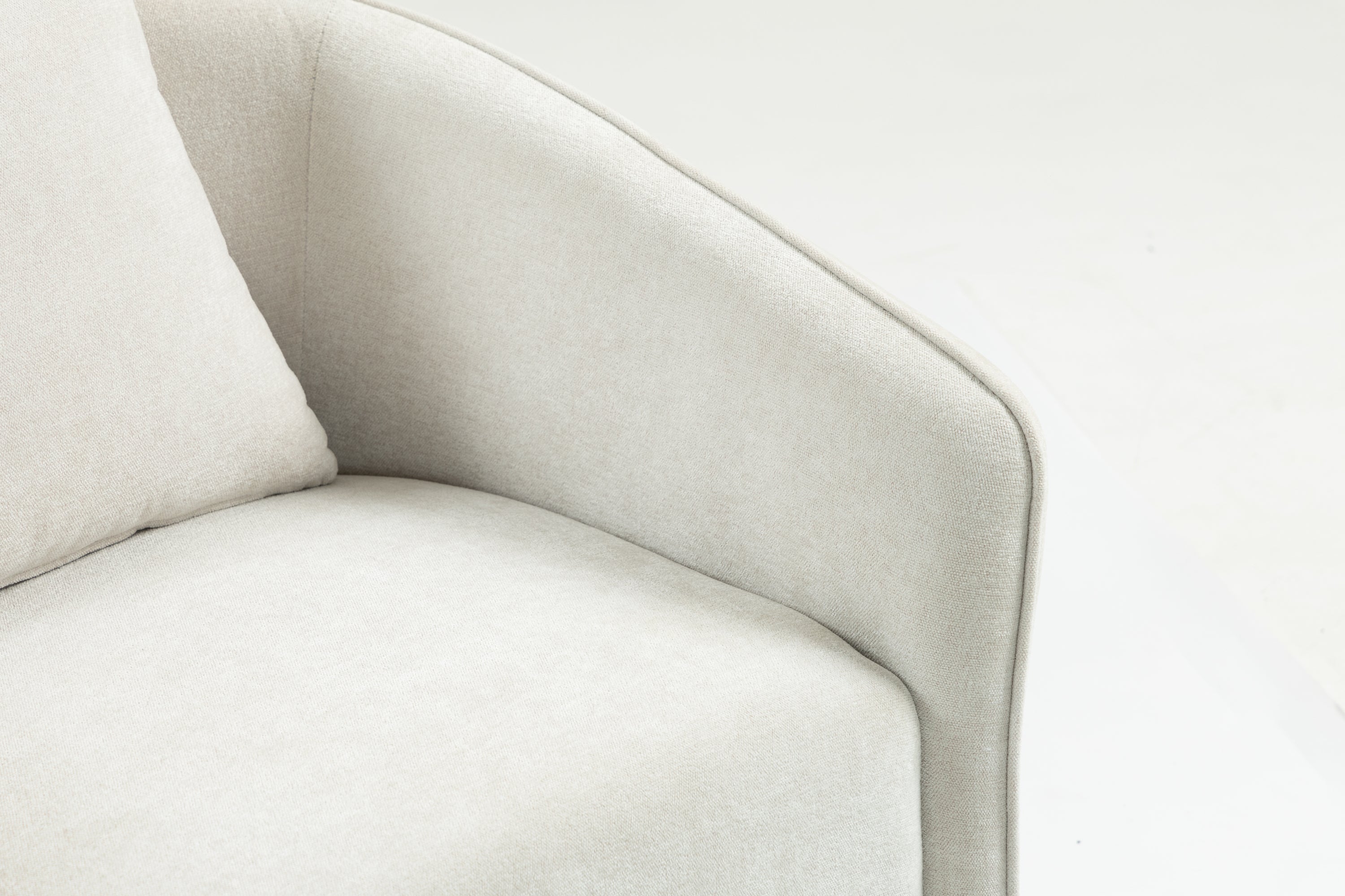 Mid Century Modern Swivel Accent Chair with Wood Frame, Upholstered Living Room Chairs with Waist Cushion, Reading Armchair for Bedroom