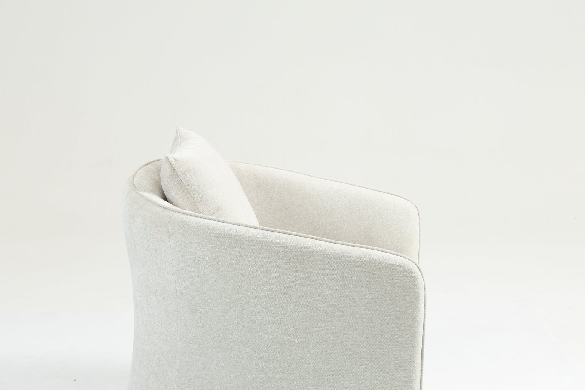 Mid Century Modern Swivel Accent Chair with Wood Frame, Upholstered Living Room Chairs with Waist Cushion, Reading Armchair for Bedroom