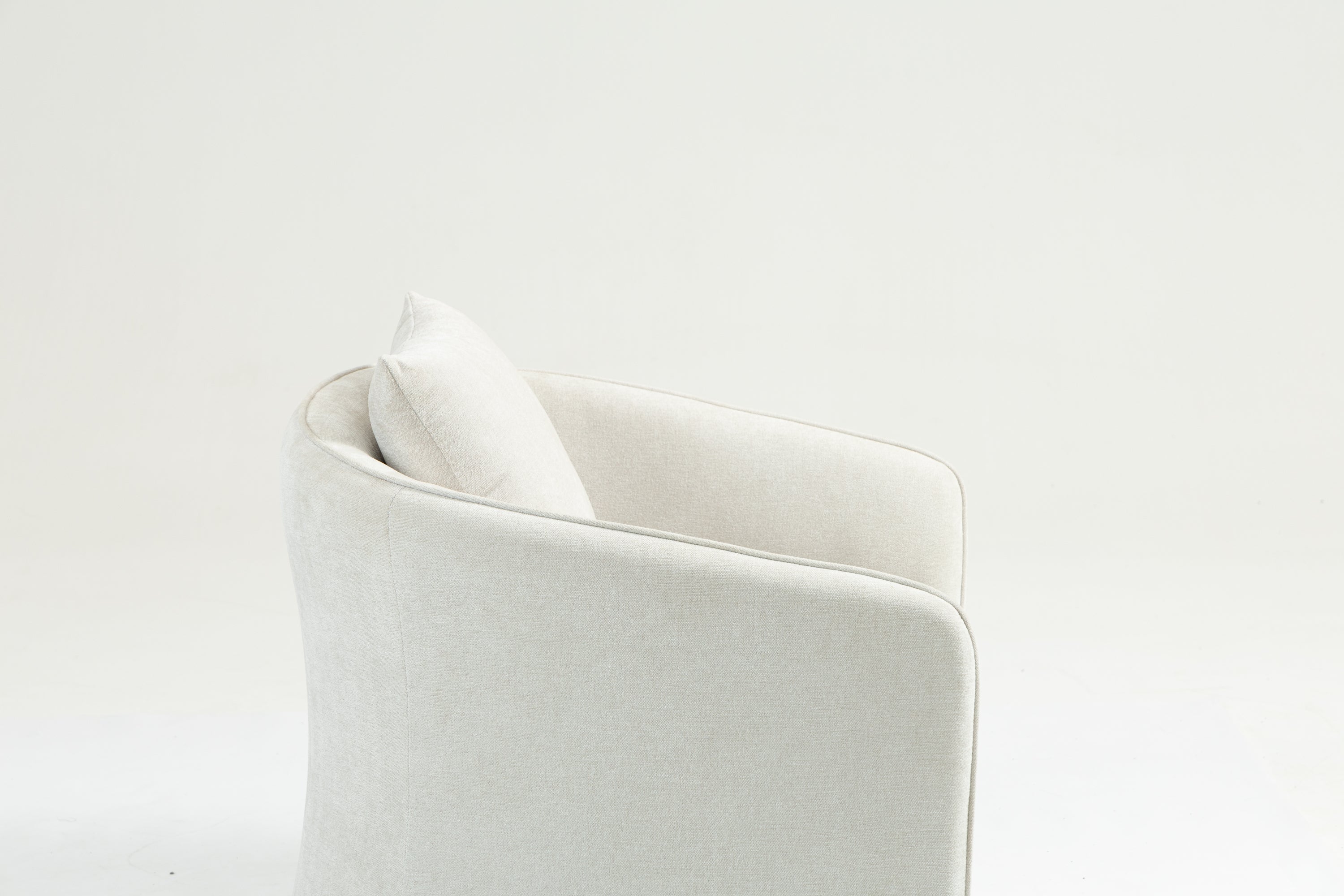 Mid Century Modern Swivel Accent Chair with Wood Frame, Upholstered Living Room Chairs with Waist Cushion, Reading Armchair for Bedroom