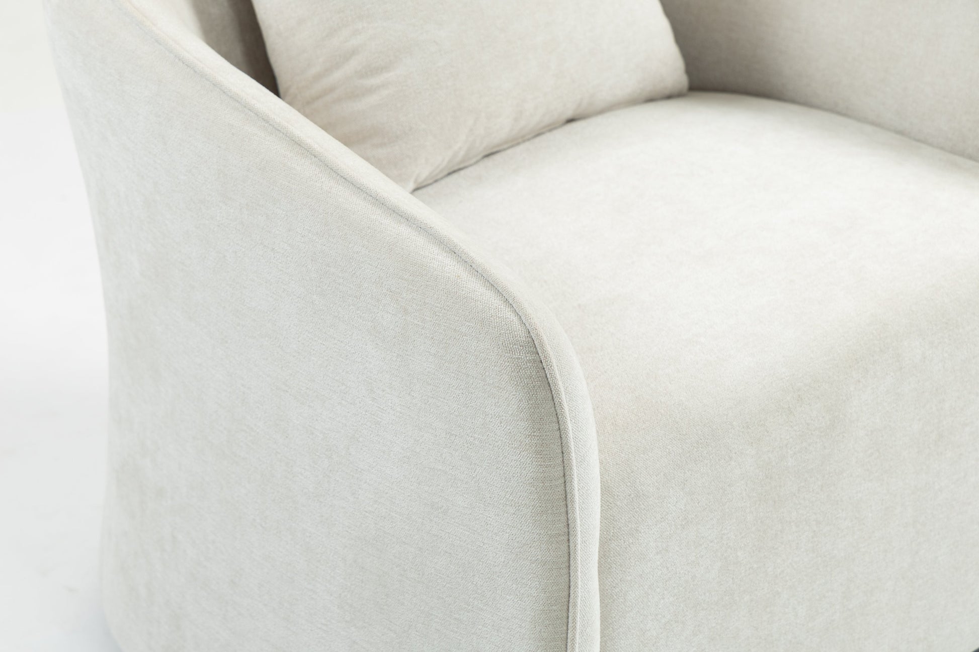 Mid Century Modern Swivel Accent Chair with Wood Frame, Upholstered Living Room Chairs with Waist Cushion, Reading Armchair for Bedroom