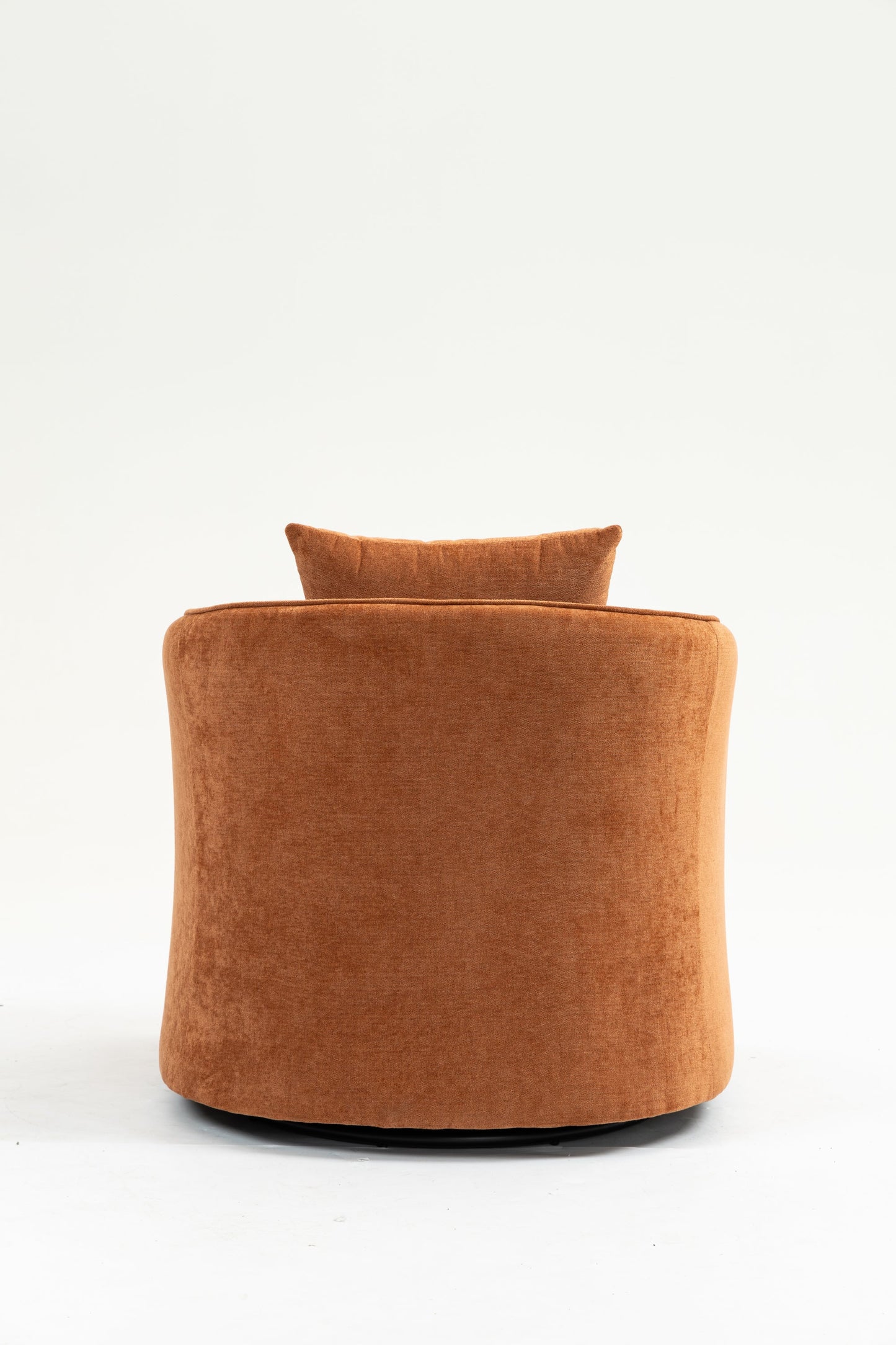 Mid Century Modern Swivel Accent Chair with Wood Frame, Upholstered Living Room Chairs with Waist Cushion, Reading Armchair for Bedroom