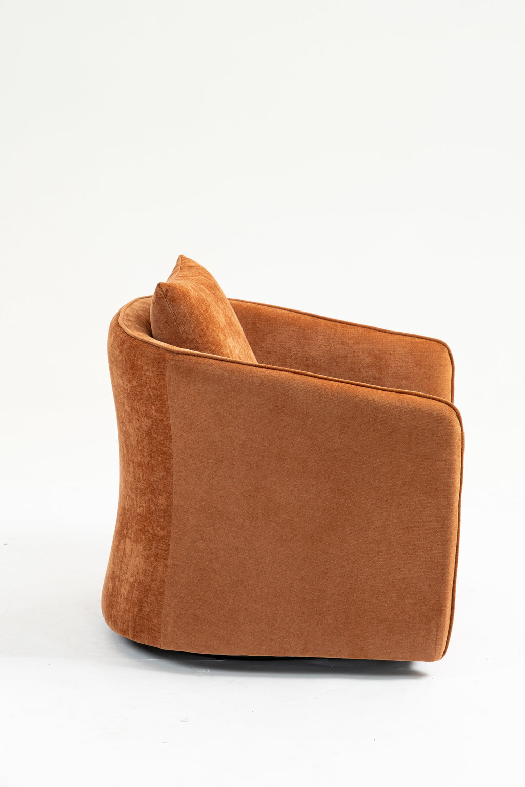 Mid Century Modern Swivel Accent Chair with Wood Frame, Upholstered Living Room Chairs with Waist Cushion, Reading Armchair for Bedroom