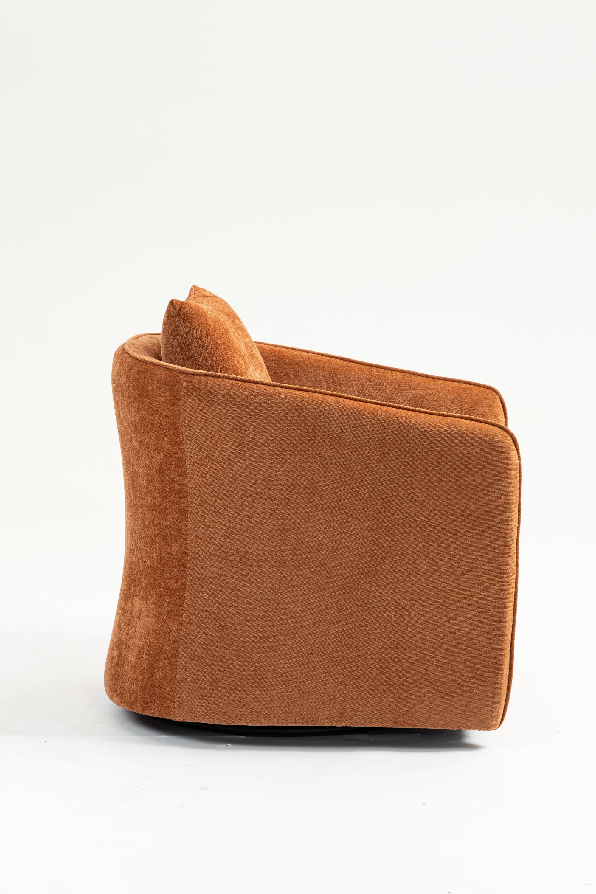 Mid Century Modern Swivel Accent Chair with Wood Frame, Upholstered Living Room Chairs with Waist Cushion, Reading Armchair for Bedroom