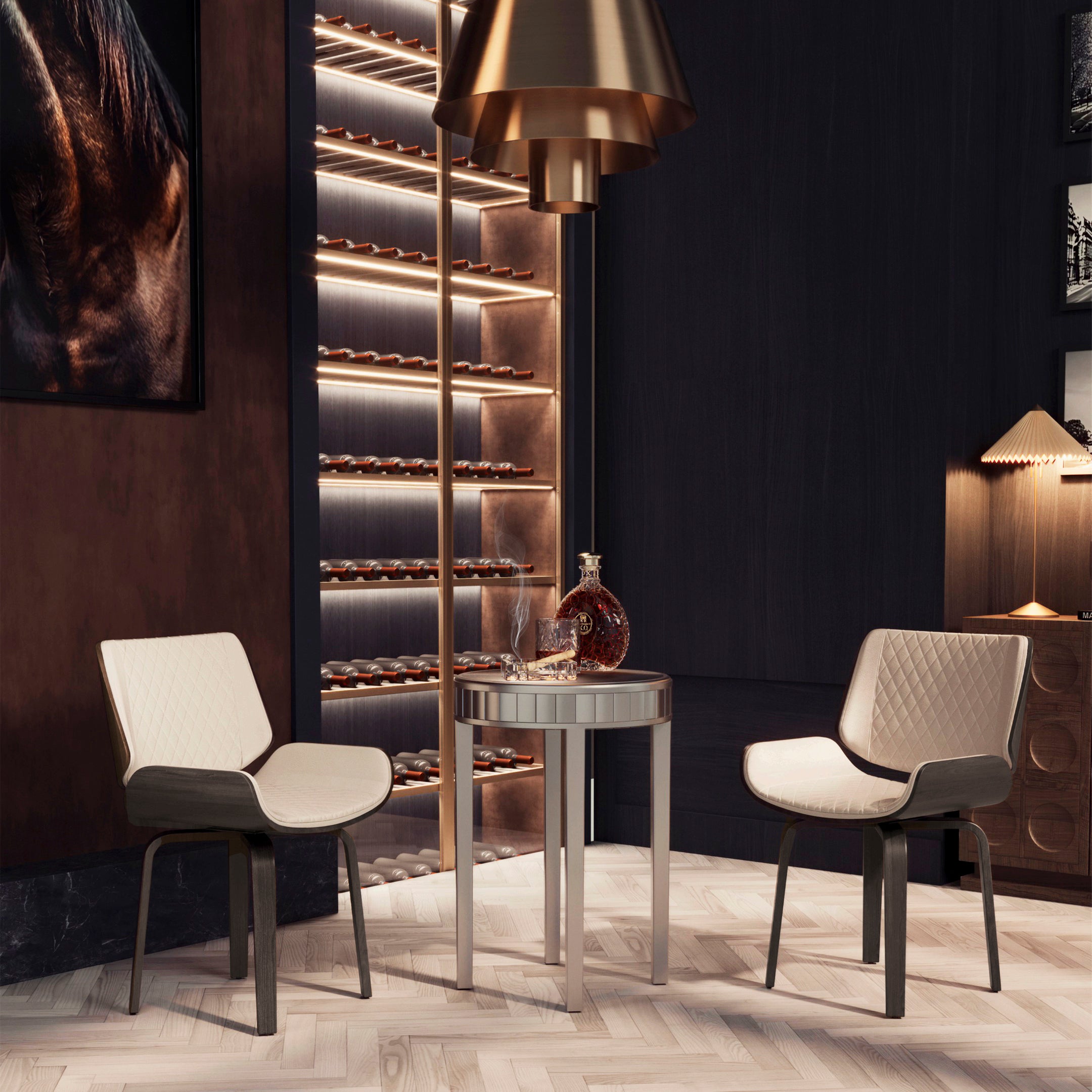 Mid-Century Modern Dining Chair - 360° Swivel(set of 2), PU Leather Upholstery, Ergonomic Design for Kitchen, Office & Dining Room