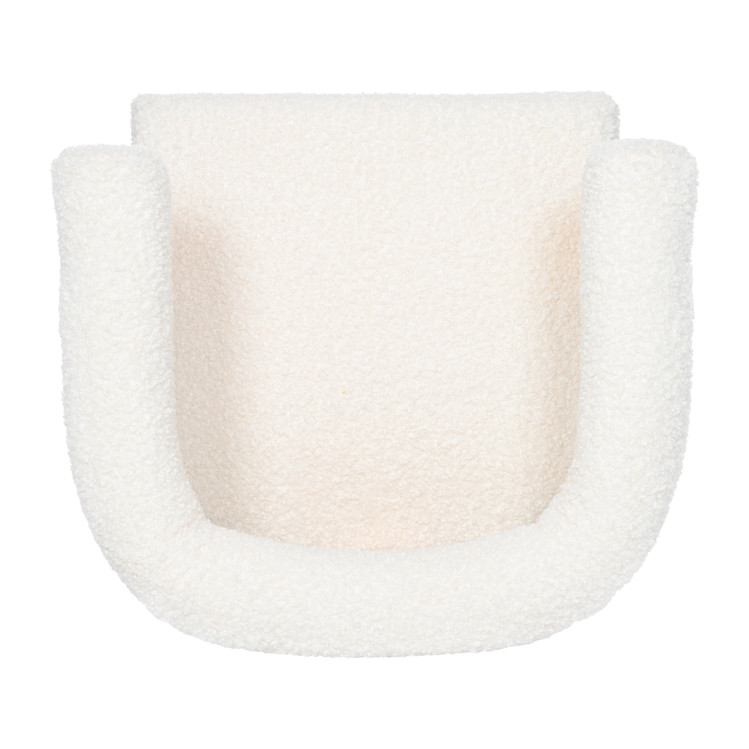 Mid-Century Modern Barrel Accent Chair, Upholstered Kitchen & Dining Room Chairs with Arms, Teddy Velvet Boucle Accent Chairs Side Chairs for Kitchen Living Room Bedroom, White