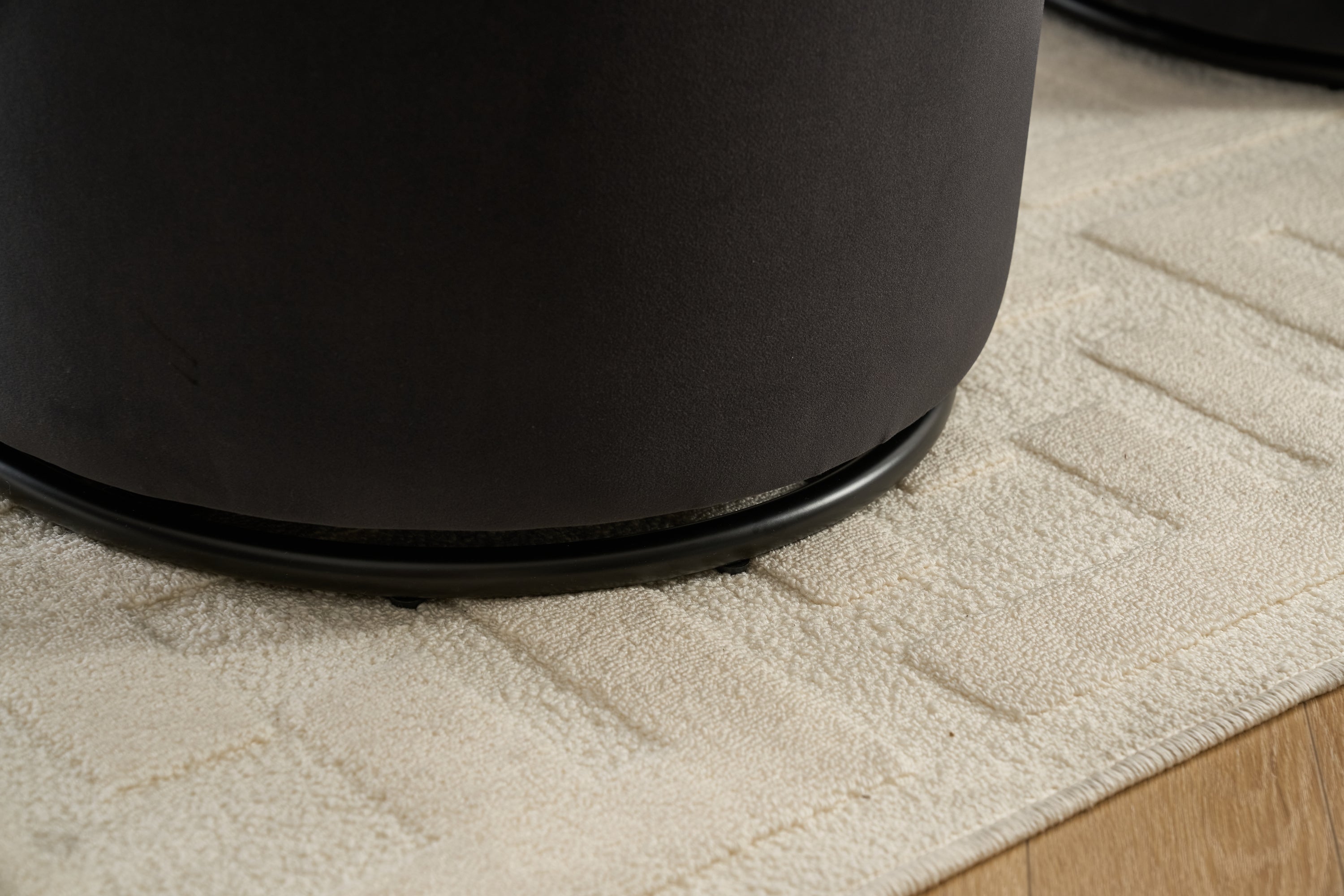 Set Of 1 Upholstered Kitchen & Dining Room Barrel Chair, Mid Century Modern Round Velvet Dining Chair, 360 Degree Swivel Comfy Armless Accent Makeup Vanity Side Chair for Bedroom Living Room