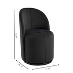 Set Of 1 Upholstered Kitchen & Dining Room Barrel Chair, Mid Century Modern Round Velvet Dining Chair, 360 Degree Swivel Comfy Armless Accent Makeup Vanity Side Chair for Bedroom Living Room