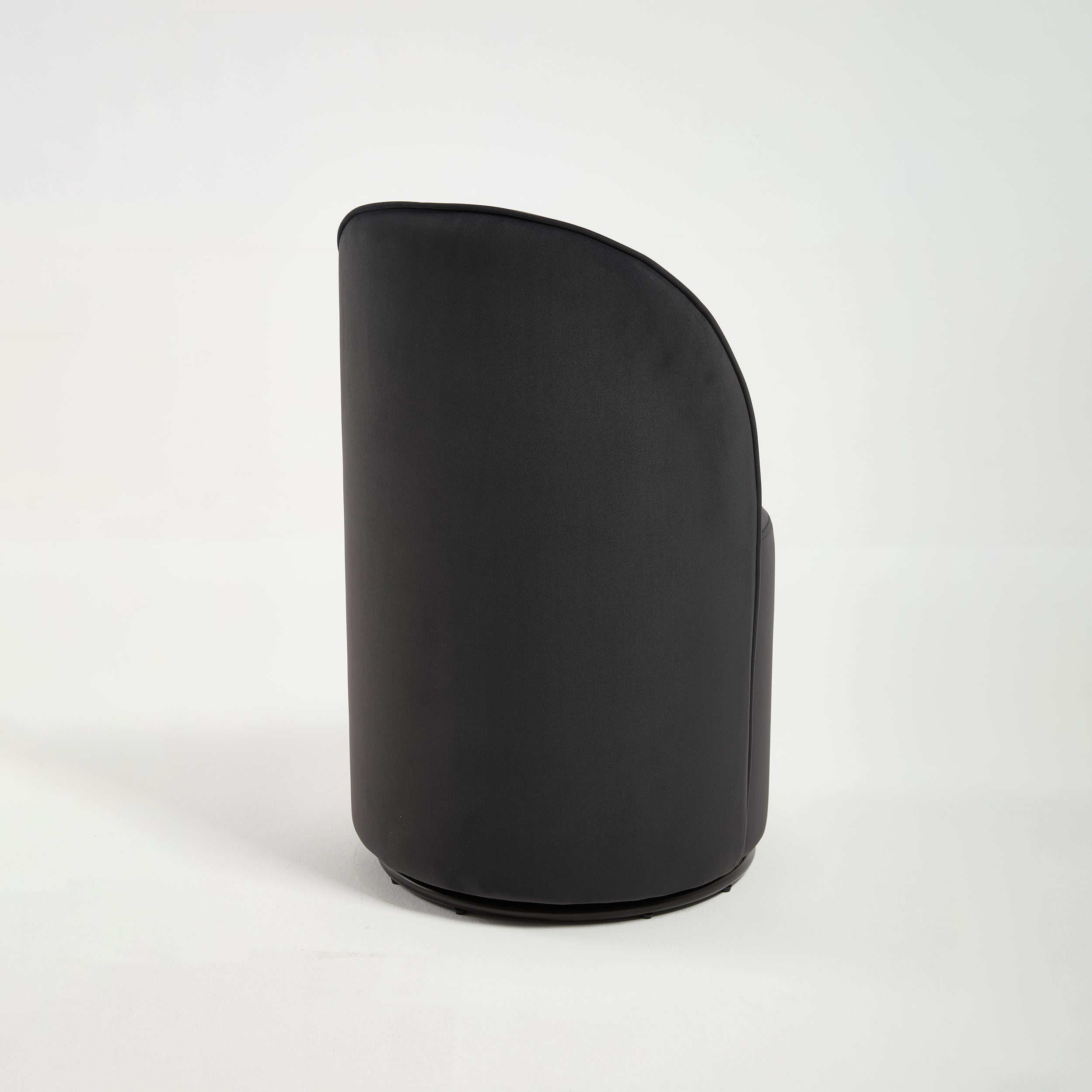 Set Of 1 Upholstered Kitchen & Dining Room Barrel Chair, Mid Century Modern Round Velvet Dining Chair, 360 Degree Swivel Comfy Armless Accent Makeup Vanity Side Chair for Bedroom Living Room