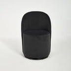 Set Of 1 Upholstered Kitchen & Dining Room Barrel Chair, Mid Century Modern Round Velvet Dining Chair, 360 Degree Swivel Comfy Armless Accent Makeup Vanity Side Chair for Bedroom Living Room