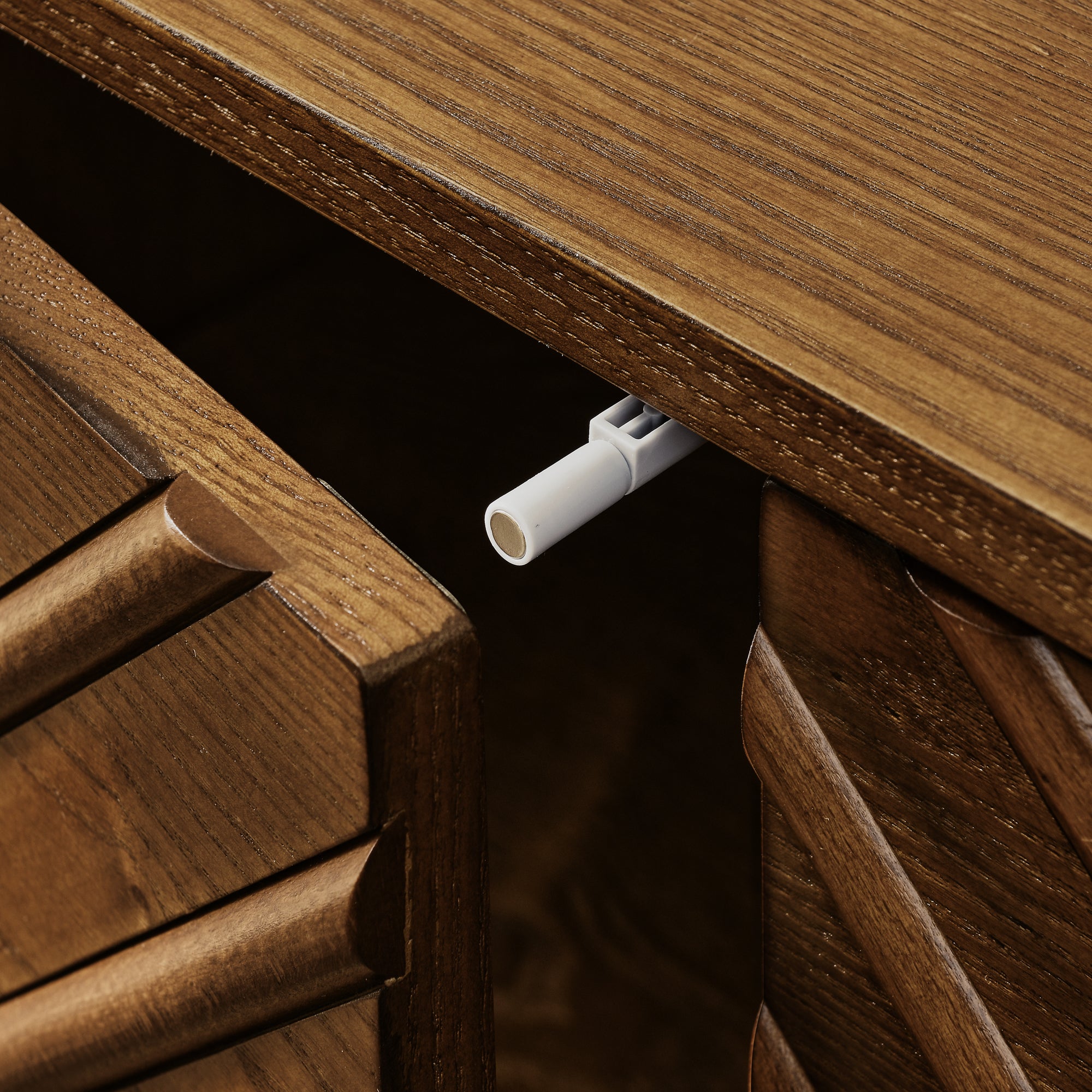 60.5'' Buffet Cabinet with Storage, Farmhouse Fluted Sideboard with Geometric Pattern & Adjustable Shelves, Mid Century Modern TV Stand for Living Room Kitchen Dining Room Entryway, Walnut - Groovy Boardz