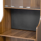 Mid-Century Modern Walnut Vintage Multi-use Cabinet With Cat scratcher Bed cat friendly furniture