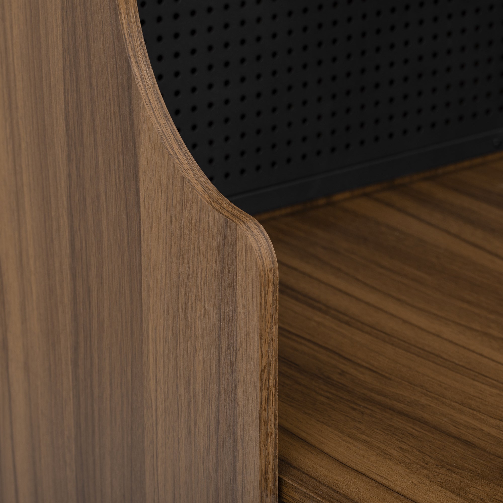 Mid-Century Modern Walnut Vintage Multi-use Cabinet With Cat scratcher Bed cat friendly furniture