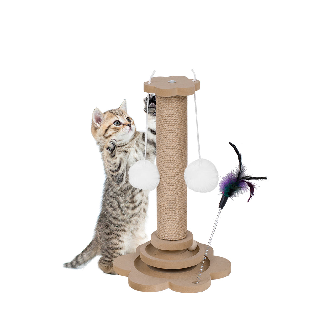 Mid-Century Modern Walnut Vintage Multi-use Cabinet With Cat scratcher Bed cat friendly furniture