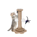 Mid-Century Modern Walnut Vintage Multi-use Cabinet With Cat scratcher Bed cat friendly furniture