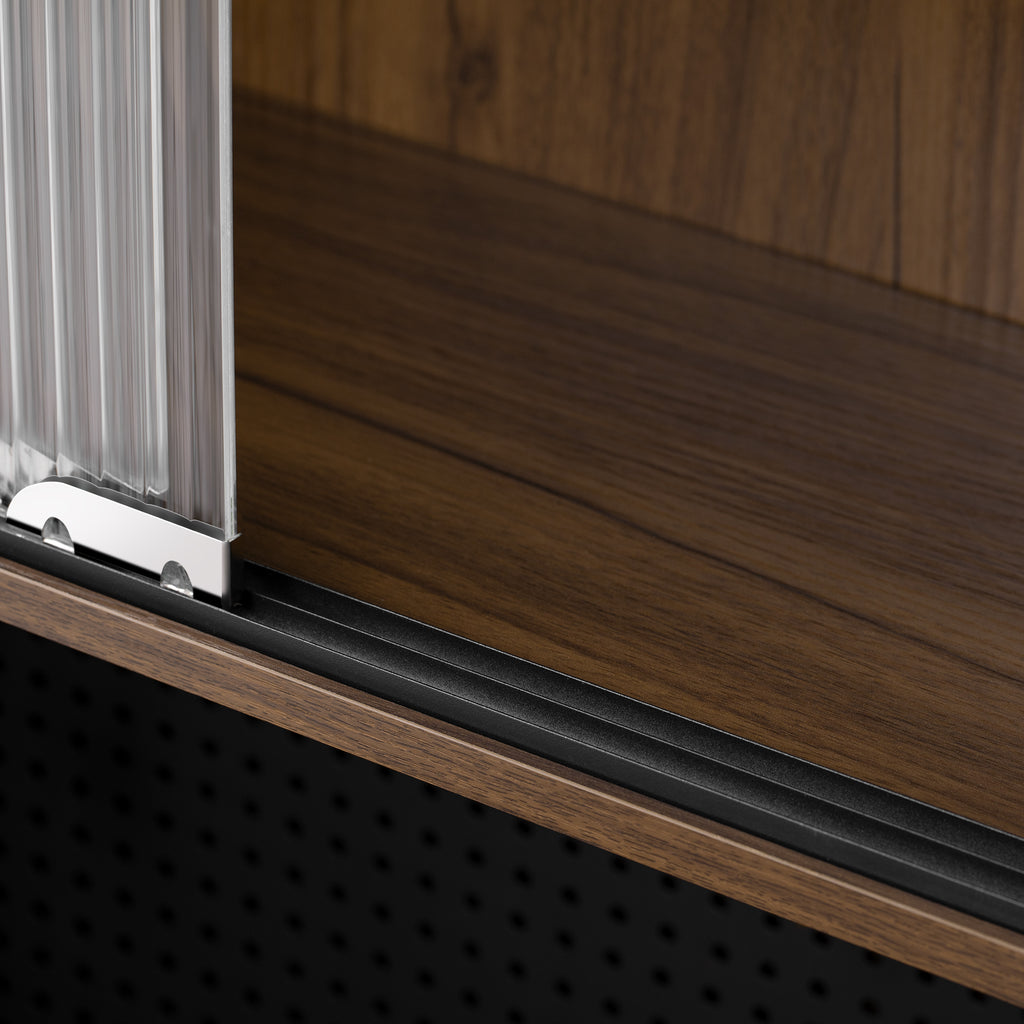 Mid-Century Modern Walnut Vintage Multi-use Cabinet With Cat scratcher Bed cat friendly furniture