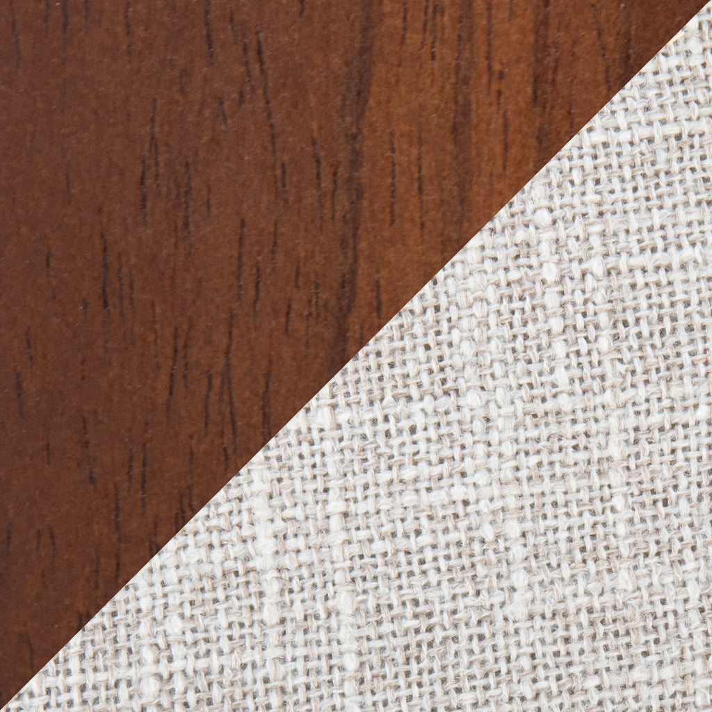 Folia-Toriano Mid-Century Modern Dining Set in Walnut Wood and Beige Fabric by LumiSource - 5 Piece