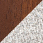 Folia-Toriano Mid-Century Modern Dining Set in Walnut Wood and Beige Fabric by LumiSource - 5 Piece