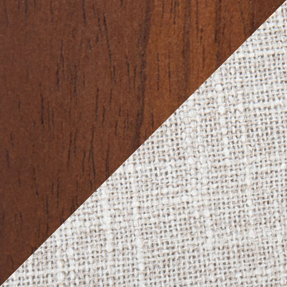 Folia-Toriano Mid-Century Modern Dining Set in Walnut Wood and Beige Fabric by LumiSource - 5 Piece