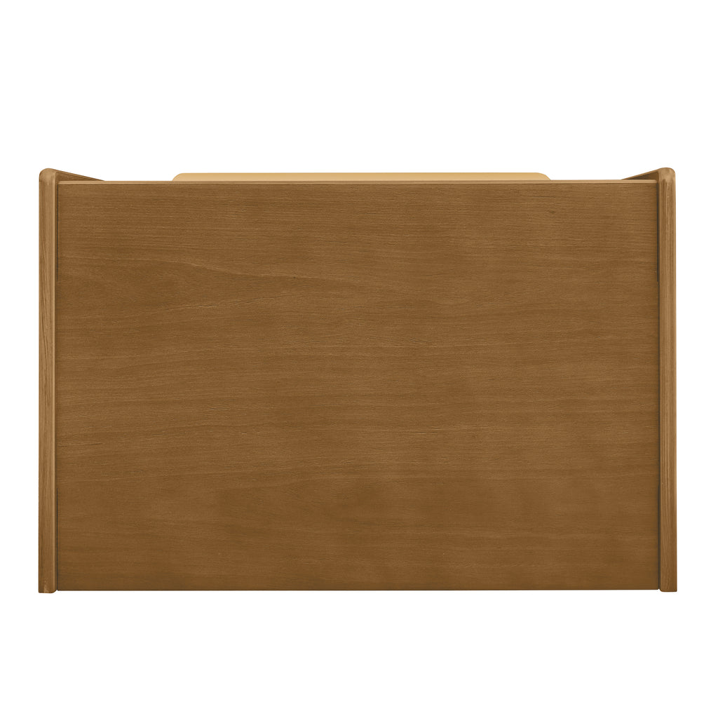 Mid Century Modern Nightstand with Charging Station & Outlet Hole & 2 Drawers, Farmhouse End Table with Open Shelf & Glass Drawer Dresser, Side Cabinet for Living Room Reception Room Dorm-Light Walnut