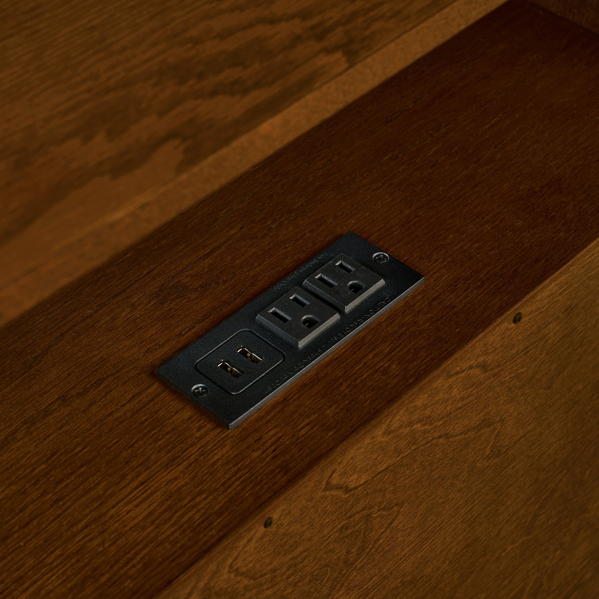 Mid Century Modern Nightstand with Charging Station & Outlet Hole & 2 Solid Wood Drawers, Louver Design Farmhouse End Table with Open Shelf & Drawer Dresser for Living Room Reception Room Dorm, Walnut