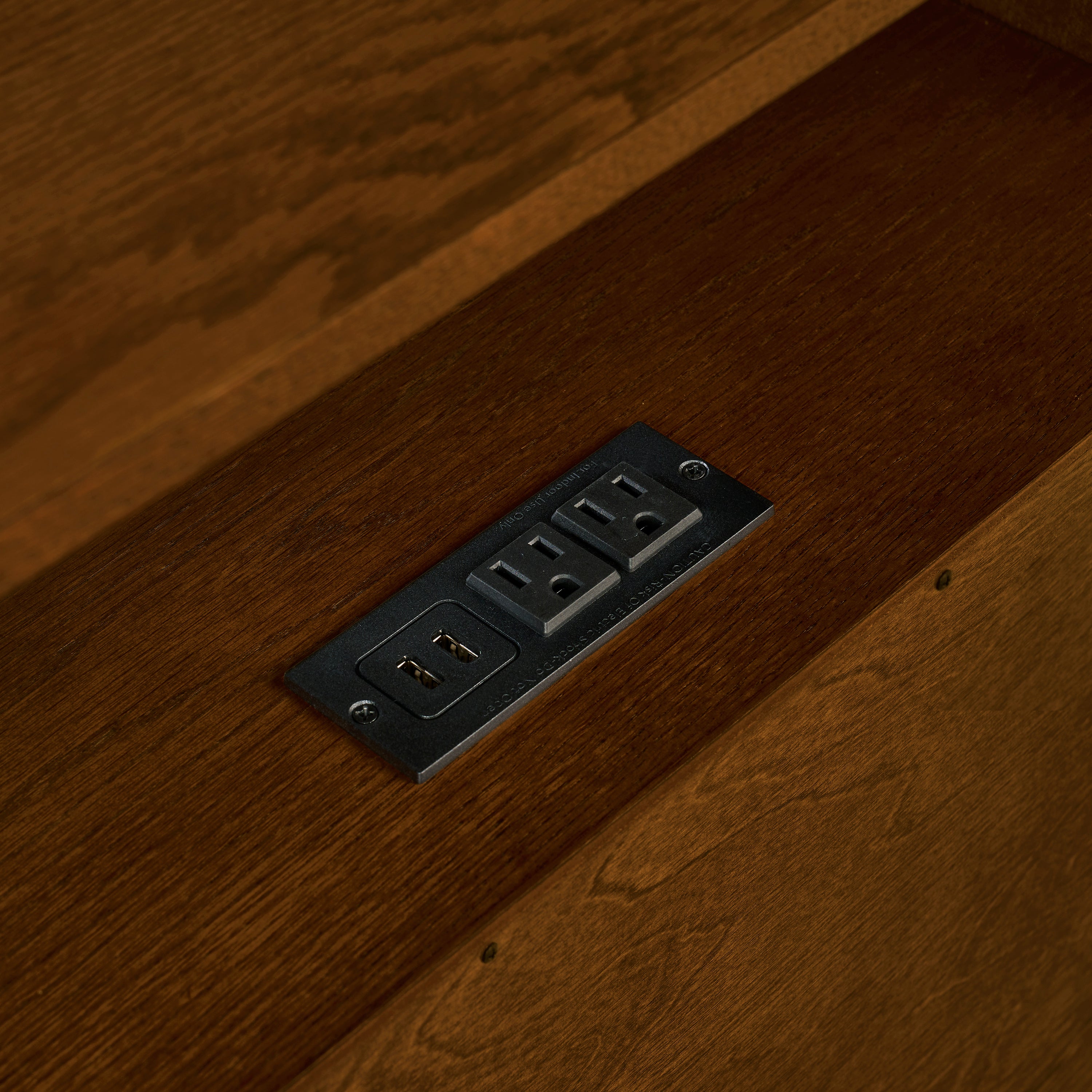 Mid Century Modern Nightstand with Charging Station & Outlet Hole & 2 Solid Wood Drawers, Louver Design Farmhouse End Table with Open Shelf & Drawer Dresser for Living Room Reception Room Dorm, Walnut