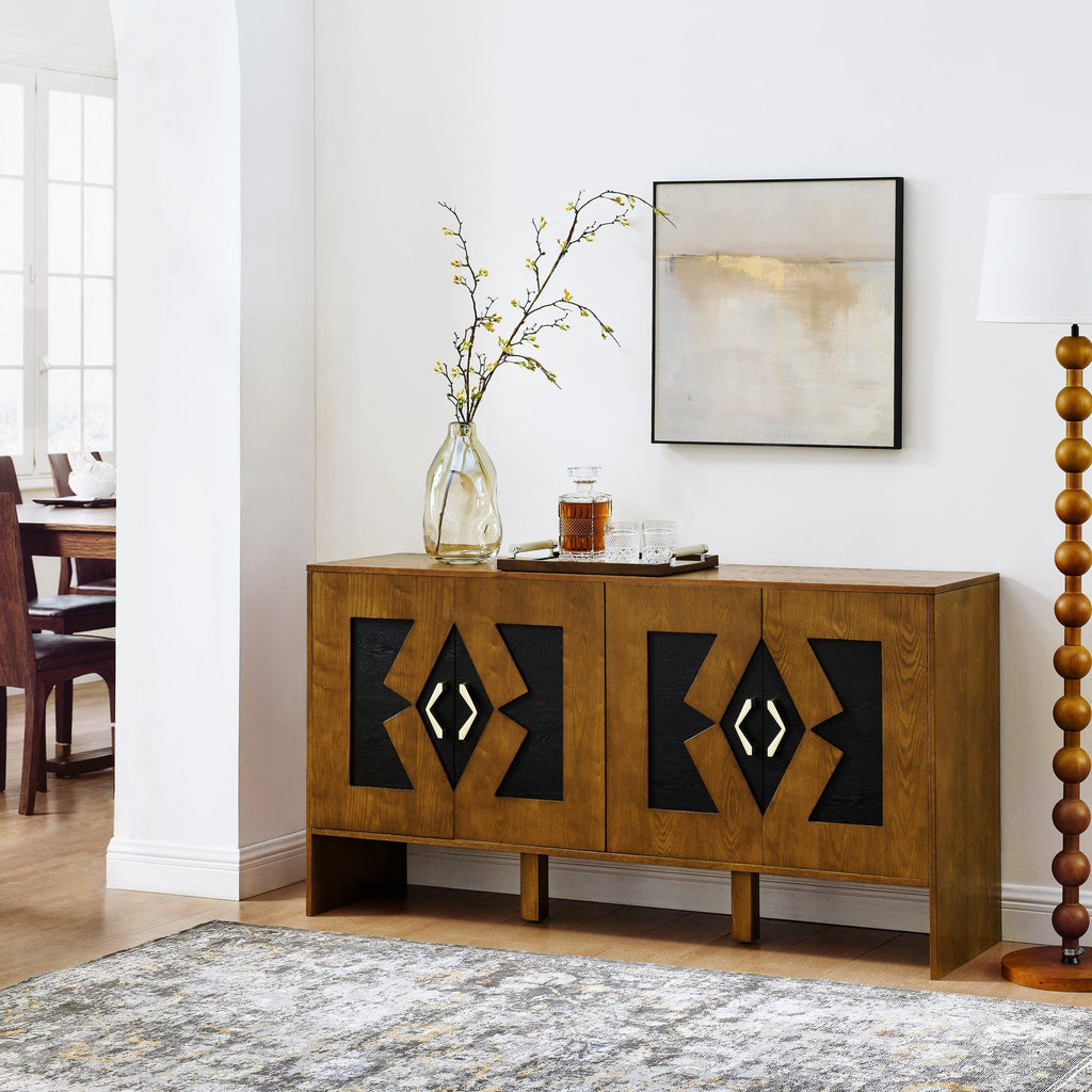 Mid Century Modern Walnut Sideboard Cabinet.