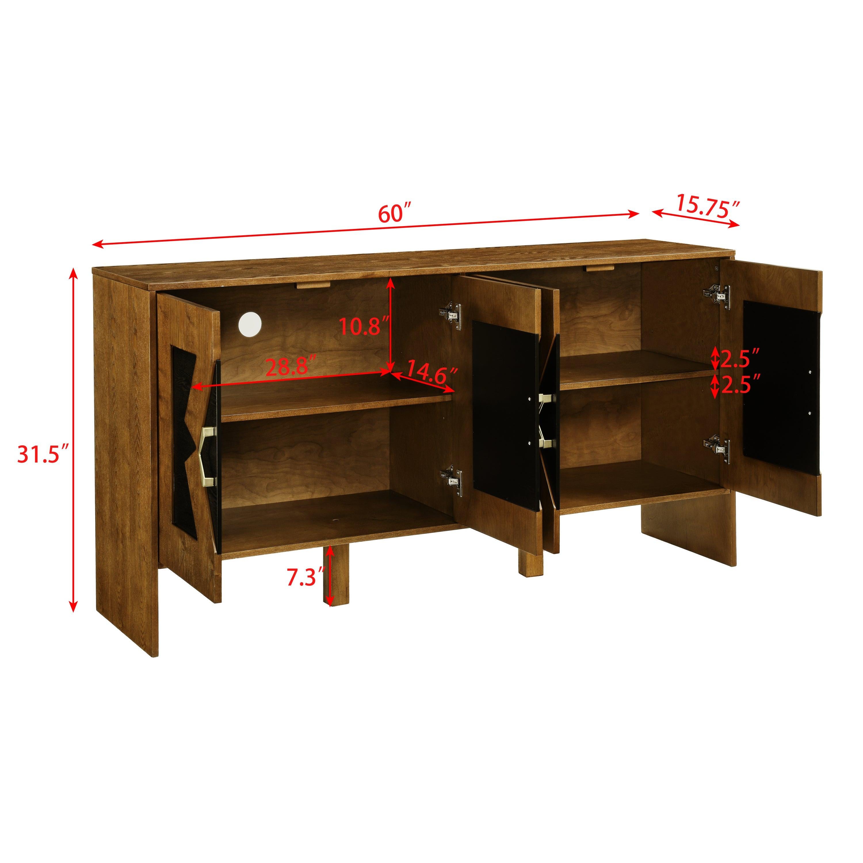 Mid Century Modern Walnut Sideboard Cabinet.