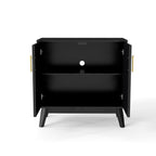 Mid Century Modern Fluted Sideboard Cabinet with Adjustable Shelves & Solid Wood Legs, Buffet Cabinet with Storage, Walnut Storage Cabinet for Living Room, Entryway, Hallway, Dining Room, Kitchen