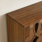 60.5' Mid Century Modern Sideboard Buffet Cabinet with Storage, TV Media Console Table, Storage Cabinet with 4 Doors & Adjustable Shelves for Kitchen Dining Living Room Entryway, Walnut