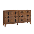 60.5' Mid Century Modern Sideboard Buffet Cabinet with Storage, TV Media Console Table, Storage Cabinet with 4 Doors & Adjustable Shelves for Kitchen Dining Living Room Entryway, Walnut