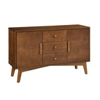 47.3 Mid Century Modern Sideboard Buffet Cabinet with Storage, Storage Cabinet with 2 Doors and 3 Drawers for Kitchen Dining Living Room Bedroom, Accent Console Table, Walnut
