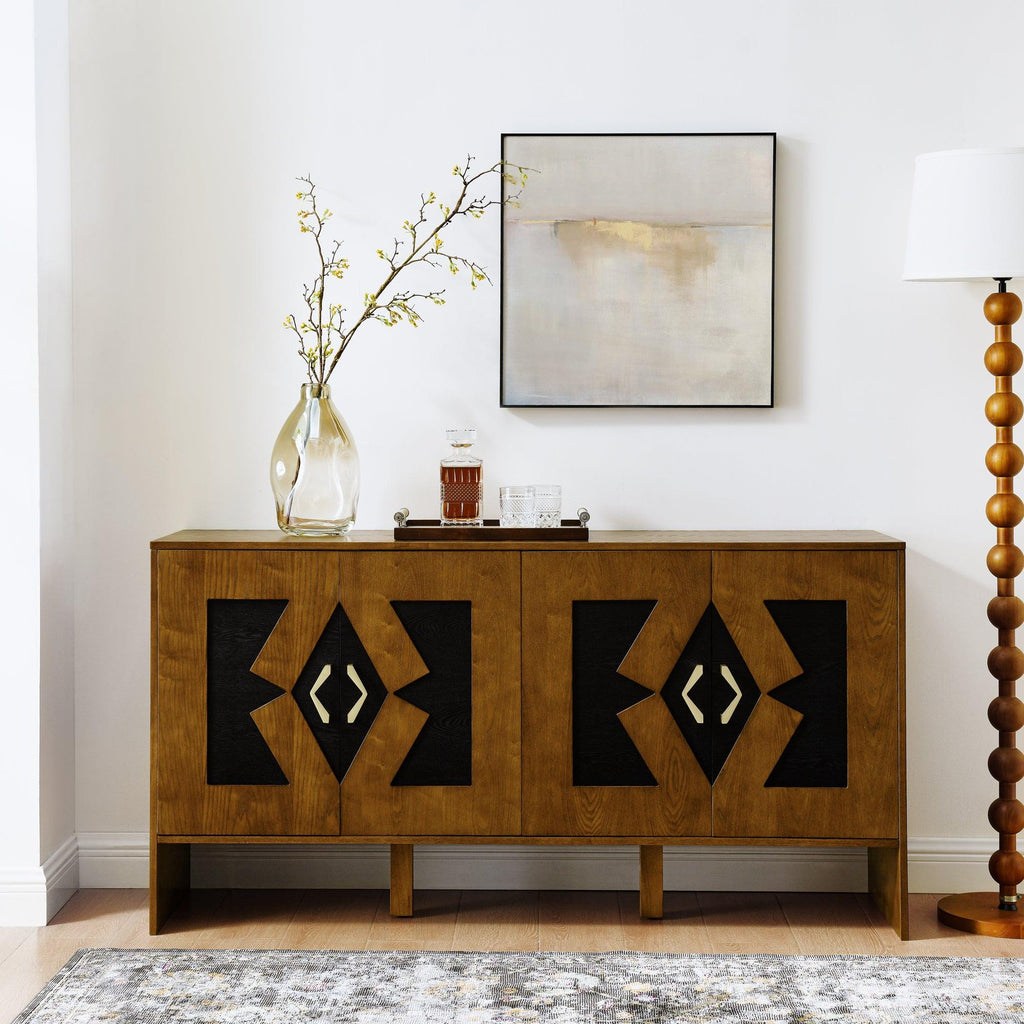Mid Century Modern Walnut Sideboard Cabinet.