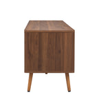 Mid Century TV Stand with 2 Drawers, Media Console Table for TVs up to 80'', Entertainment Center with Storage for Living room, Bedroom, Home Theatre