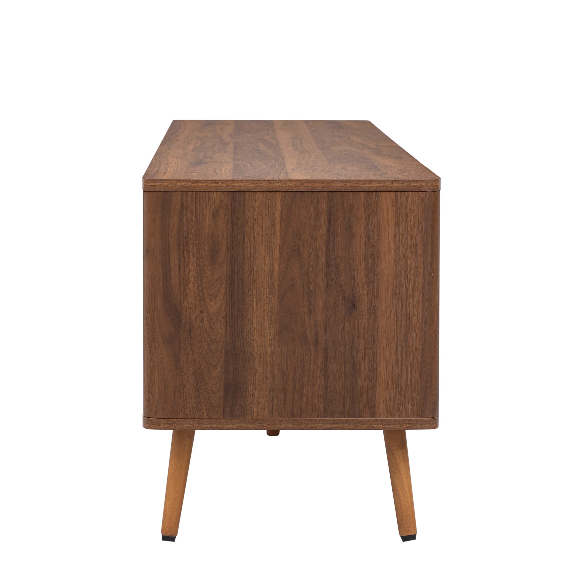 Mid Century TV Stand with 2 Drawers, Media Console Table for TVs up to 80'', Entertainment Center with Storage for Living room, Bedroom, Home Theatre