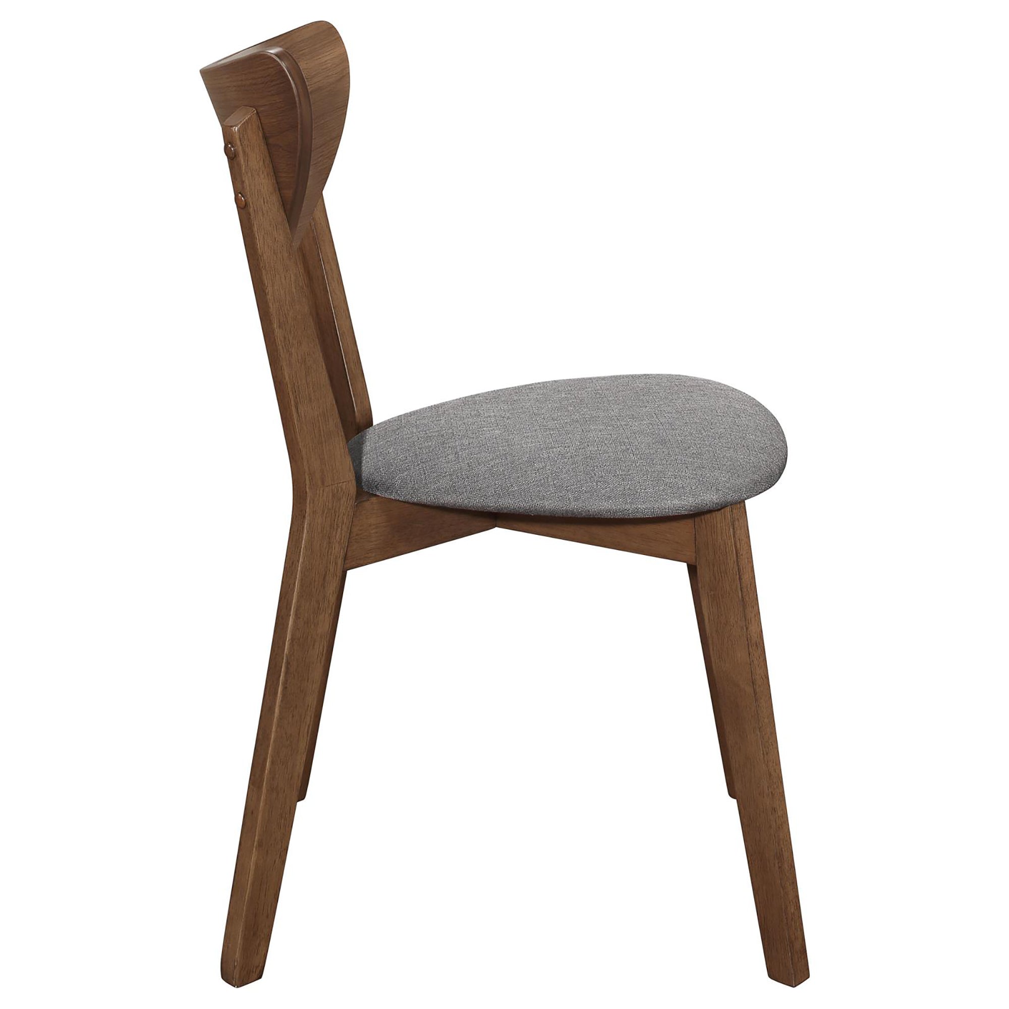 Natural Walnut and Grey Upholestered Dining Chair (Set of 2)