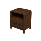 Lionel Mid Century Modern Solid Wood Nightstand 2-Drawer 23.6'H x 20.4'W x 15.7'D For Bedroom, Living Room