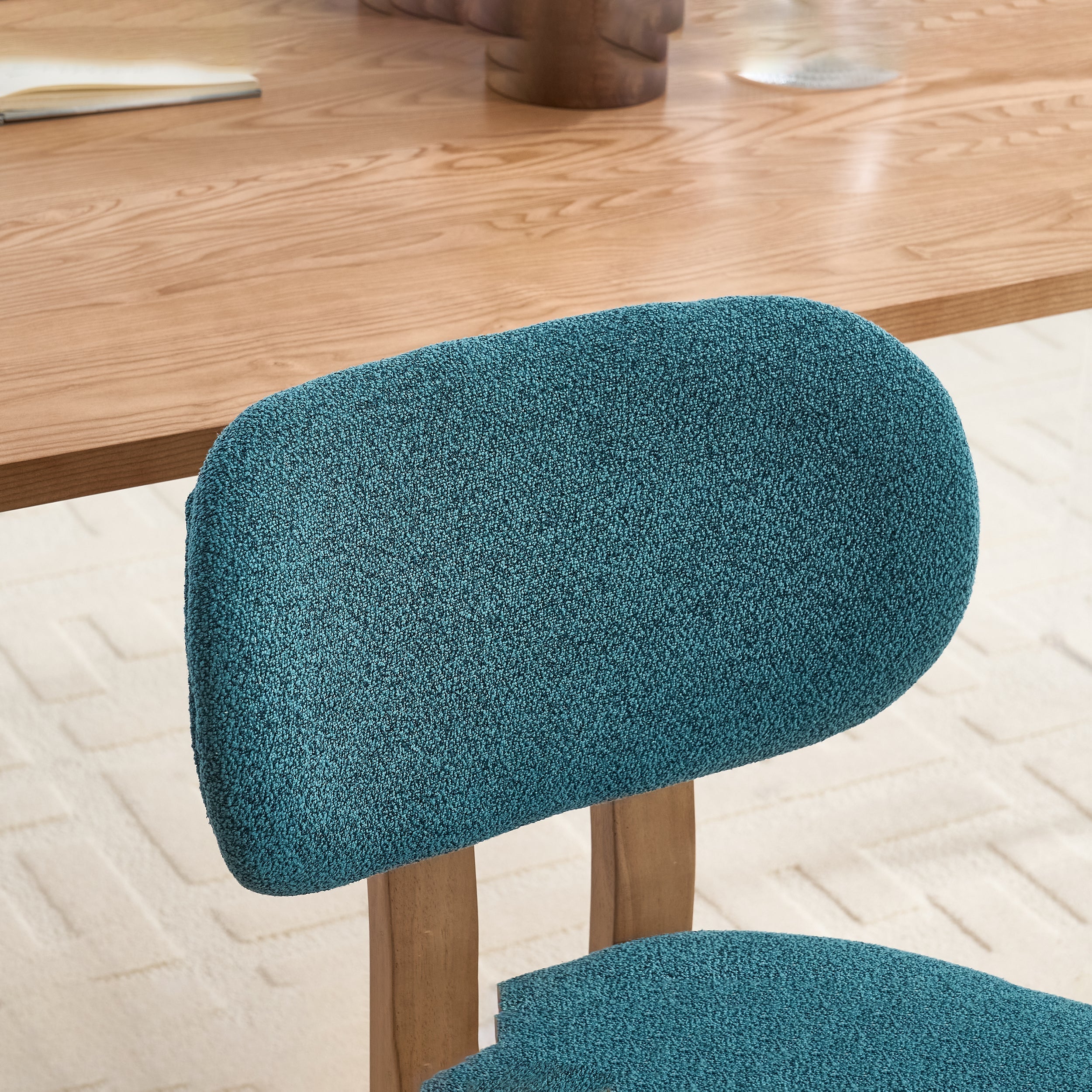 Wooden Dining Chairs Set of 2, Modern Fabric Upholstered Dining Room Chair Kitchen Chairs, Farmhouse Dinner Chair for Kitchen Dining Room