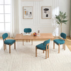 Wooden Dining Chairs Set of 2, Modern Fabric Upholstered Dining Room Chair Kitchen Chairs, Farmhouse Dinner Chair for Kitchen Dining Room