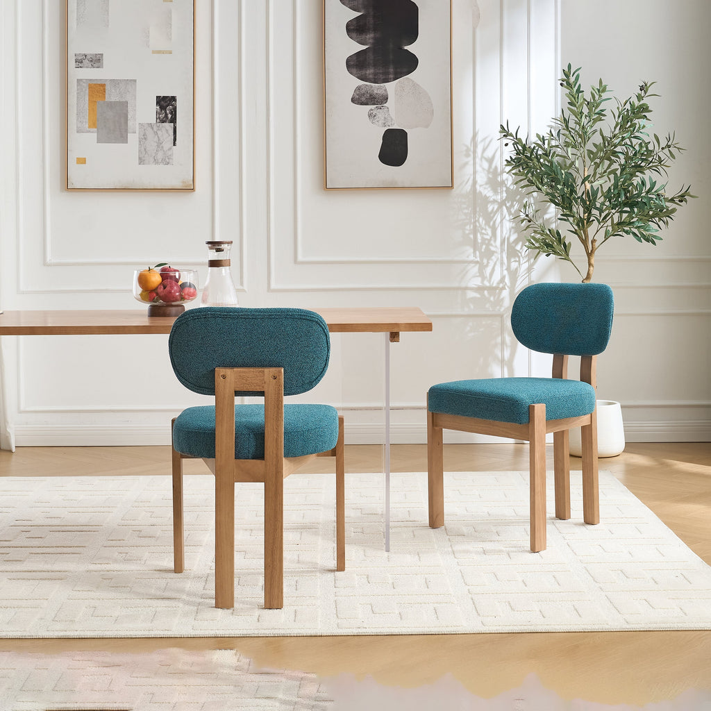Wooden Dining Chairs Set of 2, Modern Fabric Upholstered Dining Room Chair Kitchen Chairs, Farmhouse Dinner Chair for Kitchen Dining Room