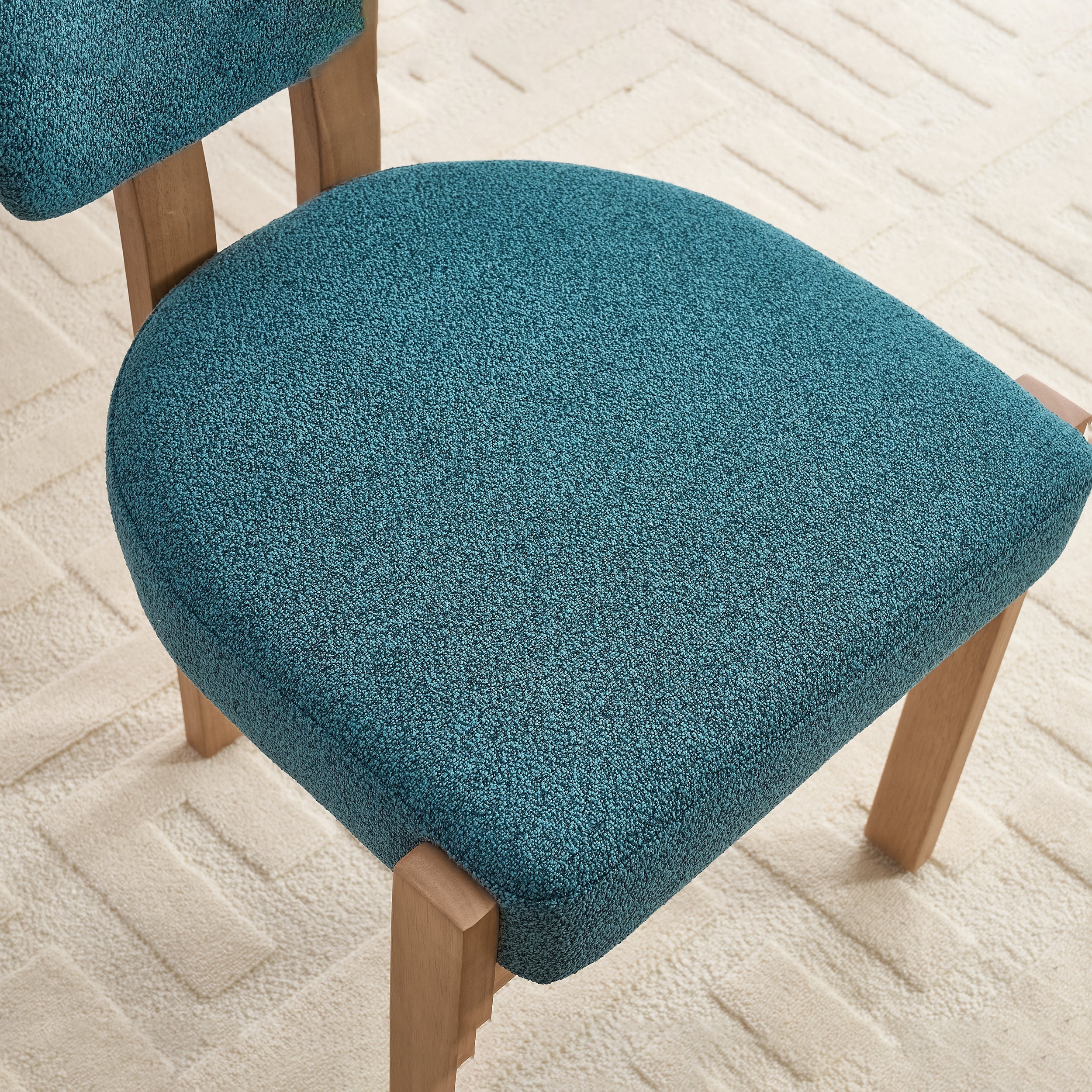 Wooden Dining Chairs Set of 2, Modern Fabric Upholstered Dining Room Chair Kitchen Chairs, Farmhouse Dinner Chair for Kitchen Dining Room