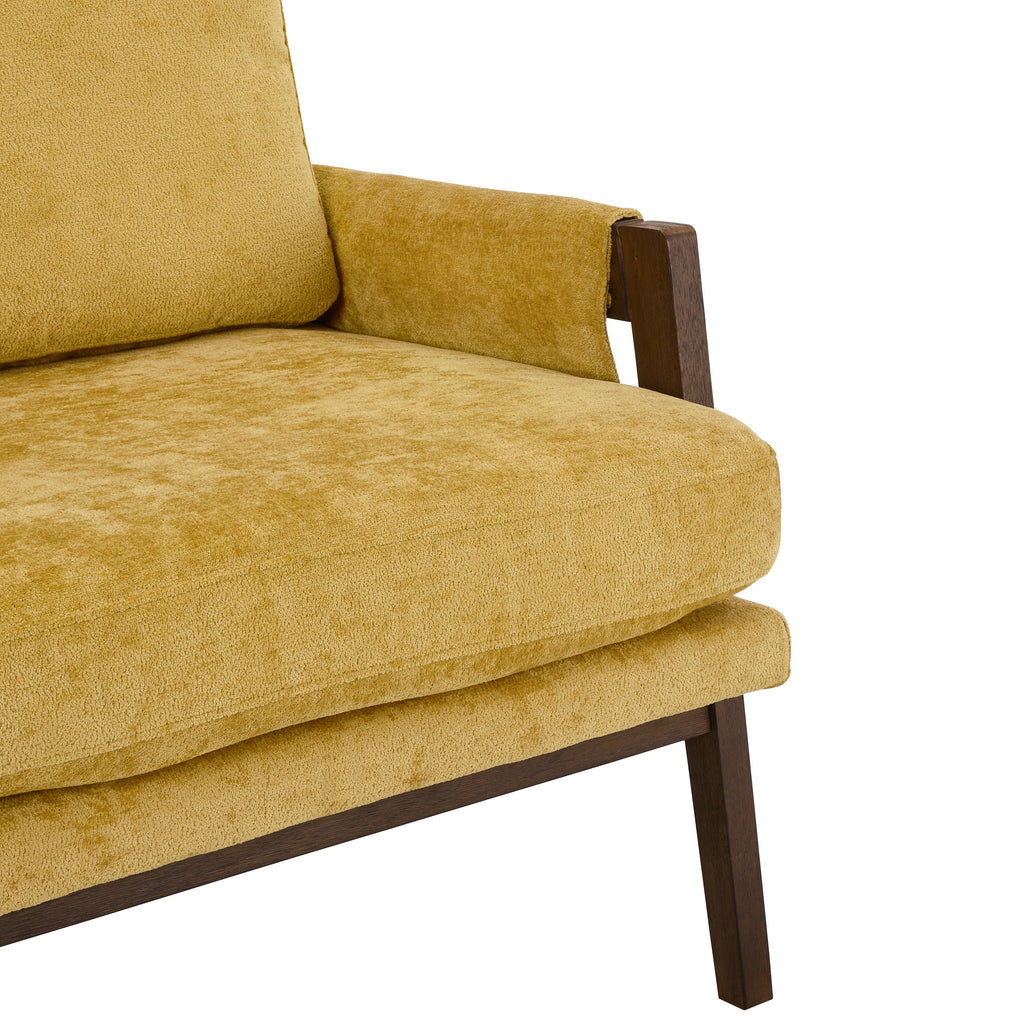 Kelly Mid-Century Modern Velvet Accent Armchair, Yellow