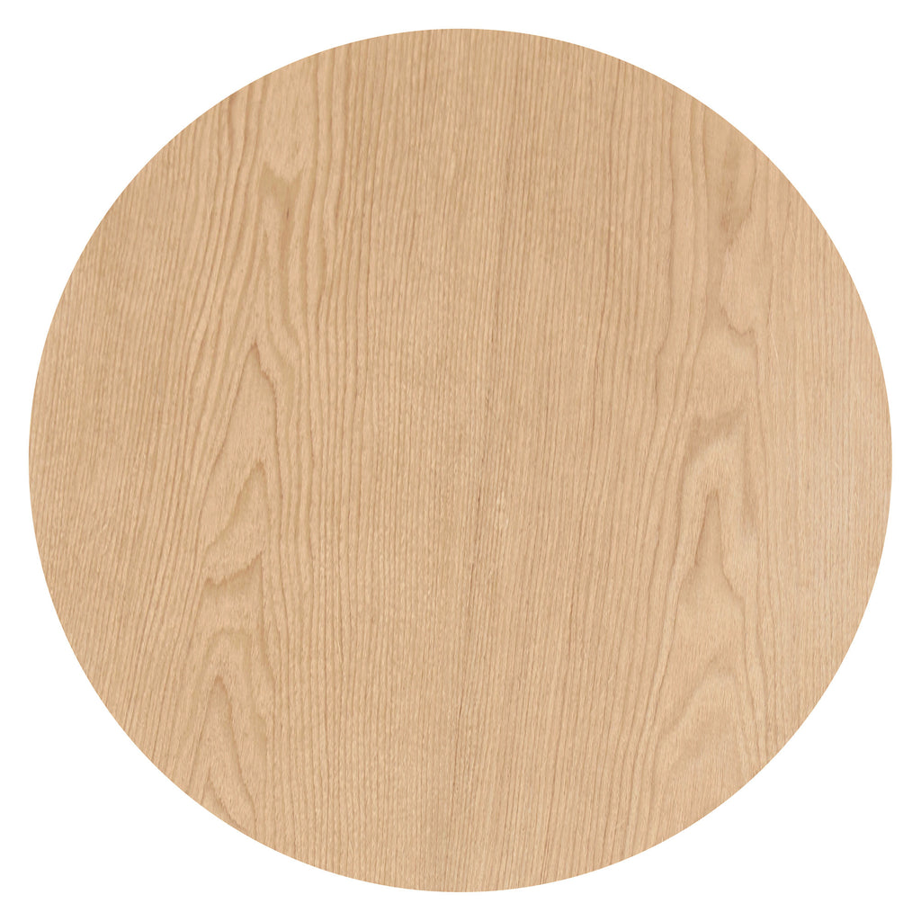 17.71 inch Round Fluted Side Table Circle Small Accent Table for Living Room Mid Century  Circle Bedside Table for Bedroom Oak