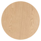 17.71 inch Round Fluted Side Table Circle Small Accent Table for Living Room Mid Century  Circle Bedside Table for Bedroom Oak