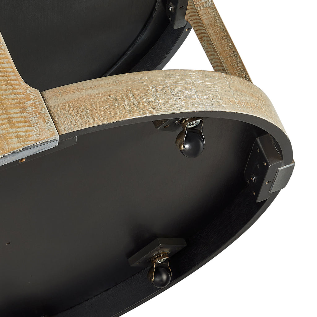 40inch Large Curved 2 Tier Traditional Round Circle Wooden Center Coffee Table,Rounded Table with Wheels,Mid Century Rustic Style Table for living Room,Office,Apartment,Light Brown