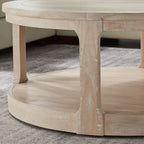 40 Large Mid-Century Modern Curved 2 Tier Traditional Round Circle Wooden Center Coffee Table