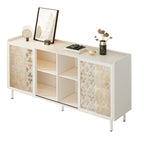 Sicotas Mid Century Sideboard Storage Rustic Sliding Door Solid Wood Cabinet for Living Room Decorative TV Buffet and Storage for TV Stand,Sideboards,Accent Cabinets