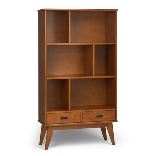 Draper - Mid Century Wide Bookcase and Storage Unit - Teak Brown
